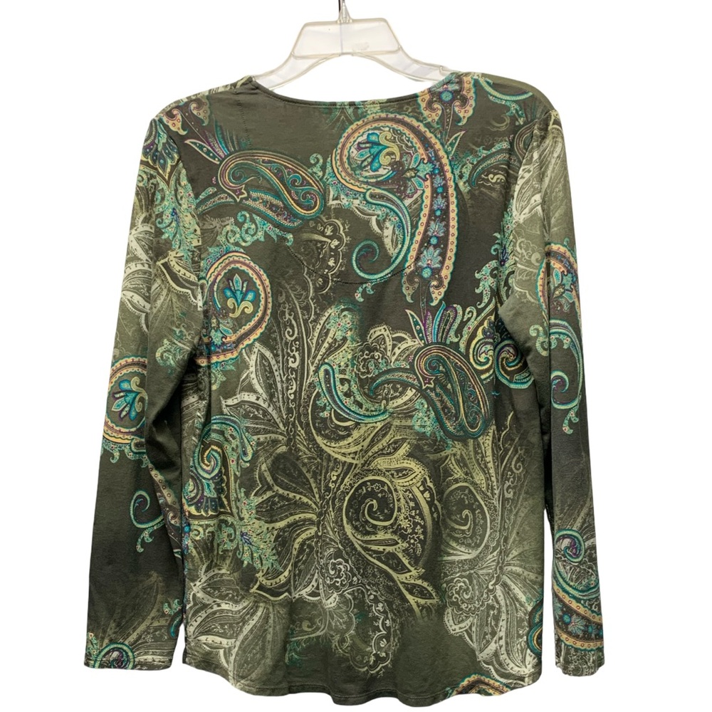 Chico's Multicolor Paisley Long Sleeve Top - Picture 3 of 3